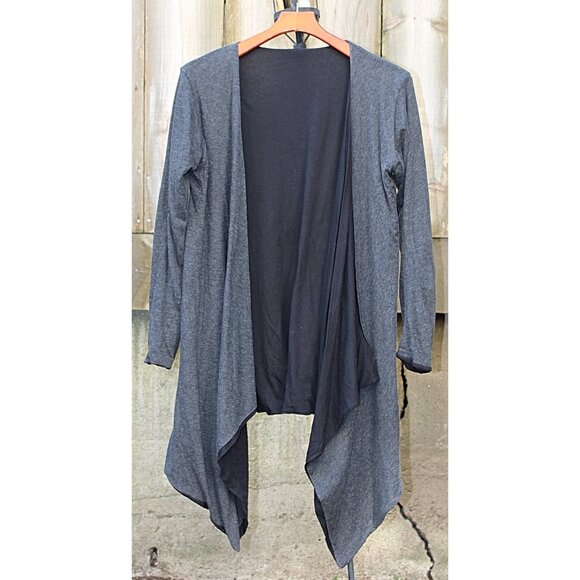 Majestic Filatures Paris - Cotton Cashmere Reversible Cardigan, Black Grey Med - Picture 2 of 6